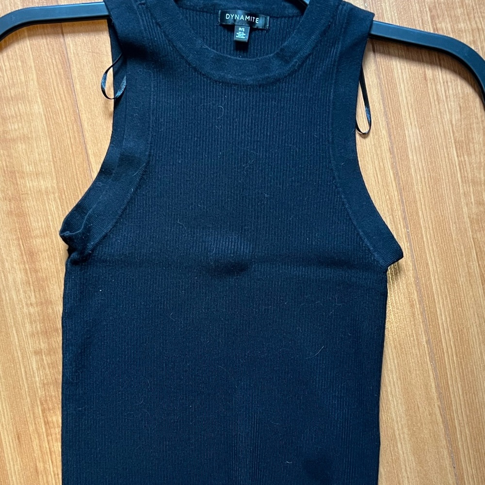 Dynamite Black Ribbed Tank Top